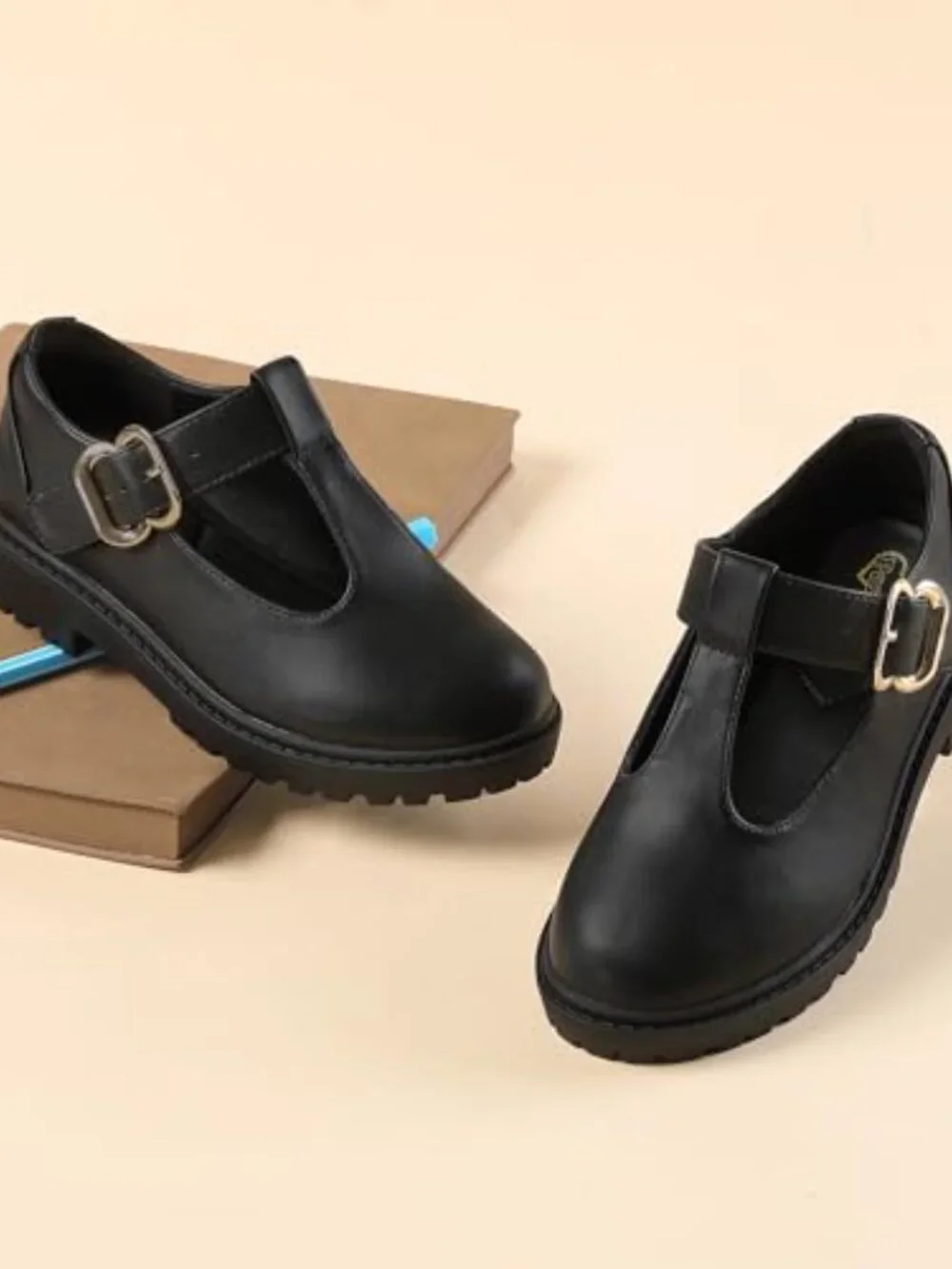 Mary Jane Shoes Girls School Uniform Flats T-Strap